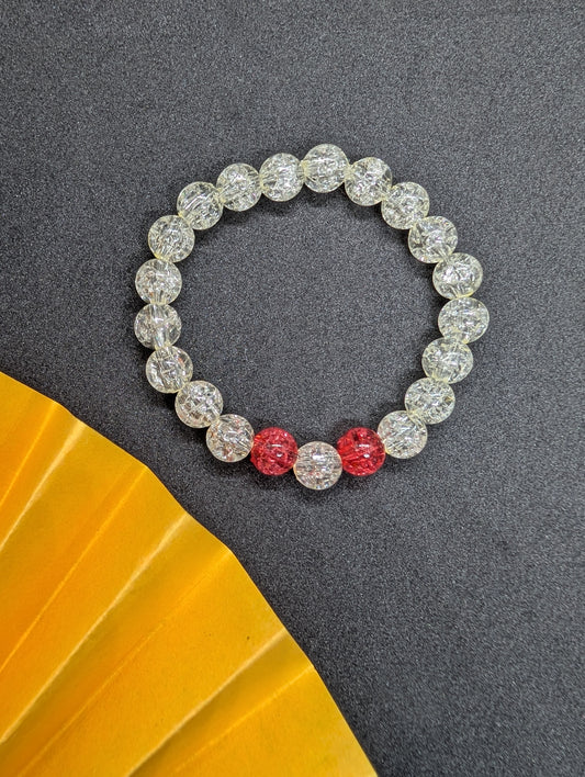 White Crystal Beaded Bracelet