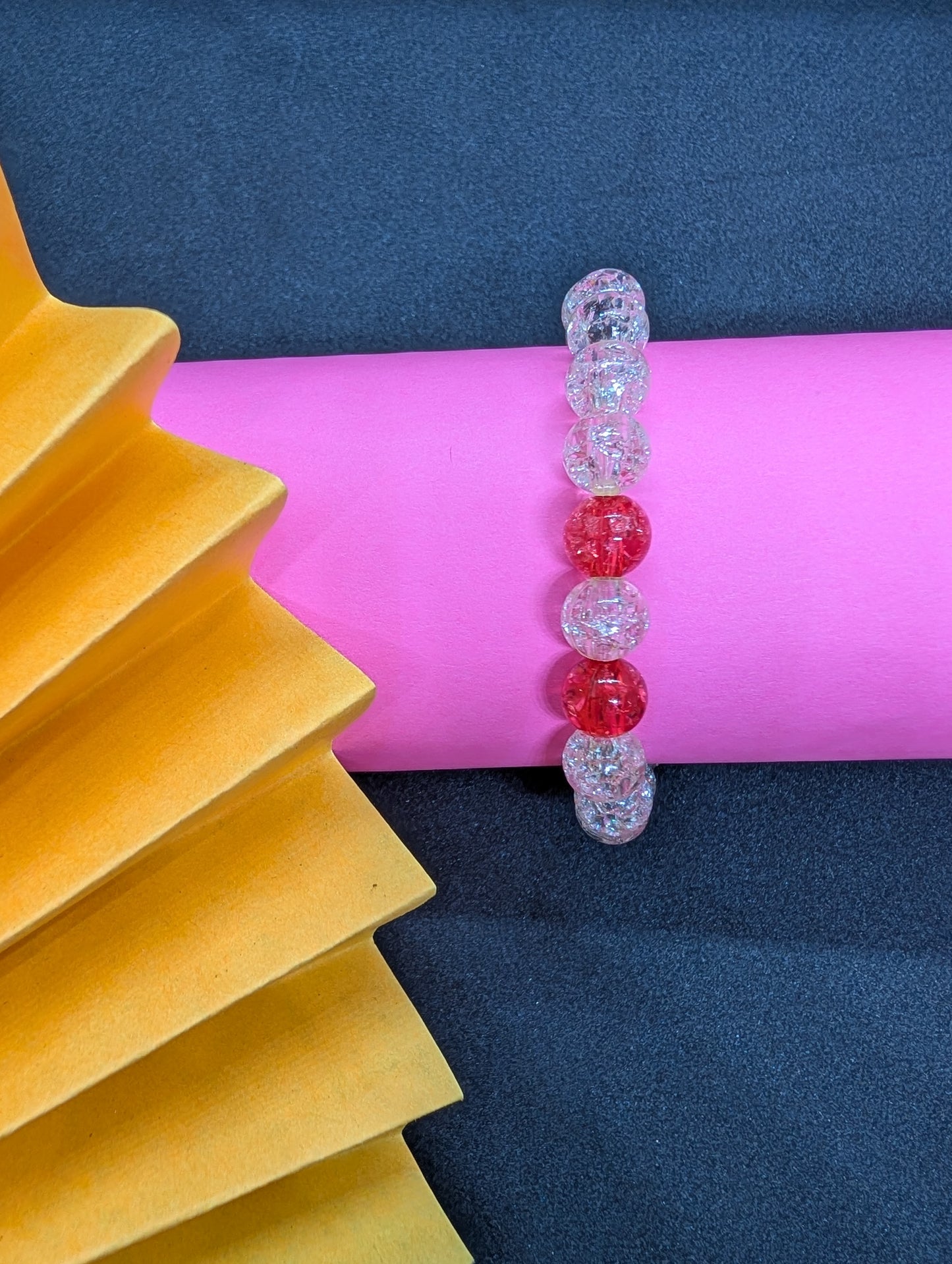 White Crystal Beaded Bracelet