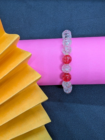 White Crystal Beaded Bracelet