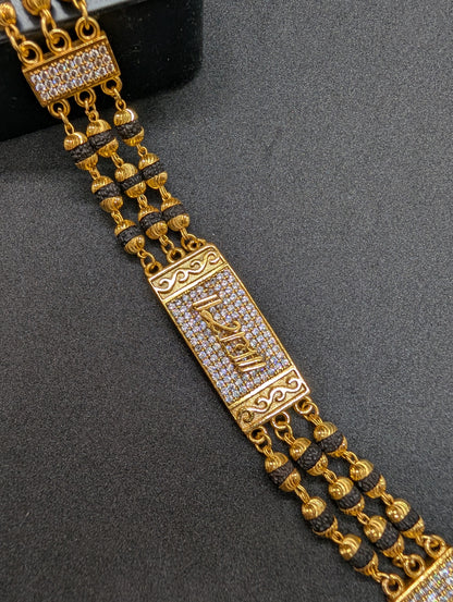 Luxury Gold Plated Diamond-Accented Cuff Bracelet for Men