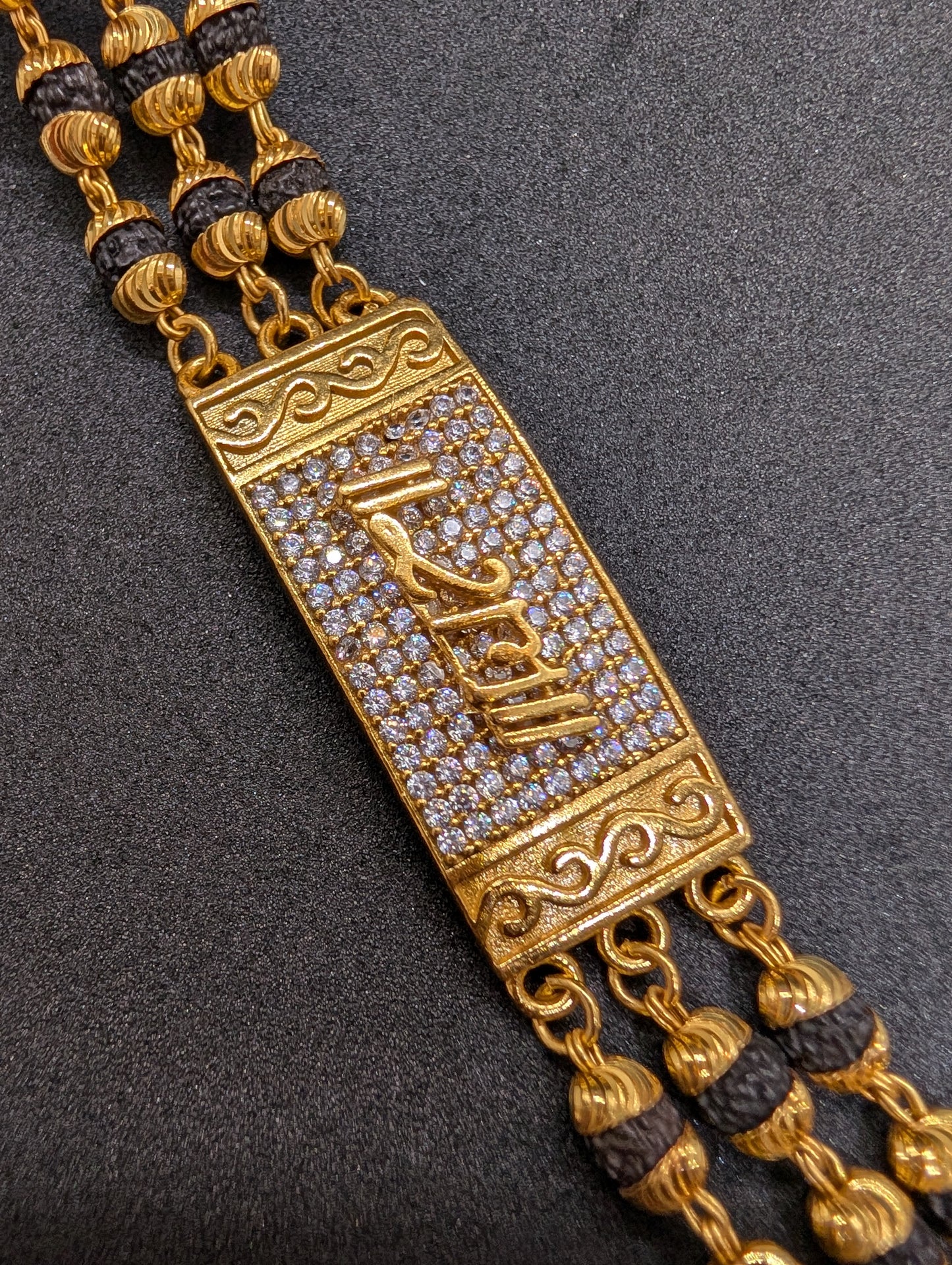 Luxury Gold Plated Diamond-Accented Cuff Bracelet for Men