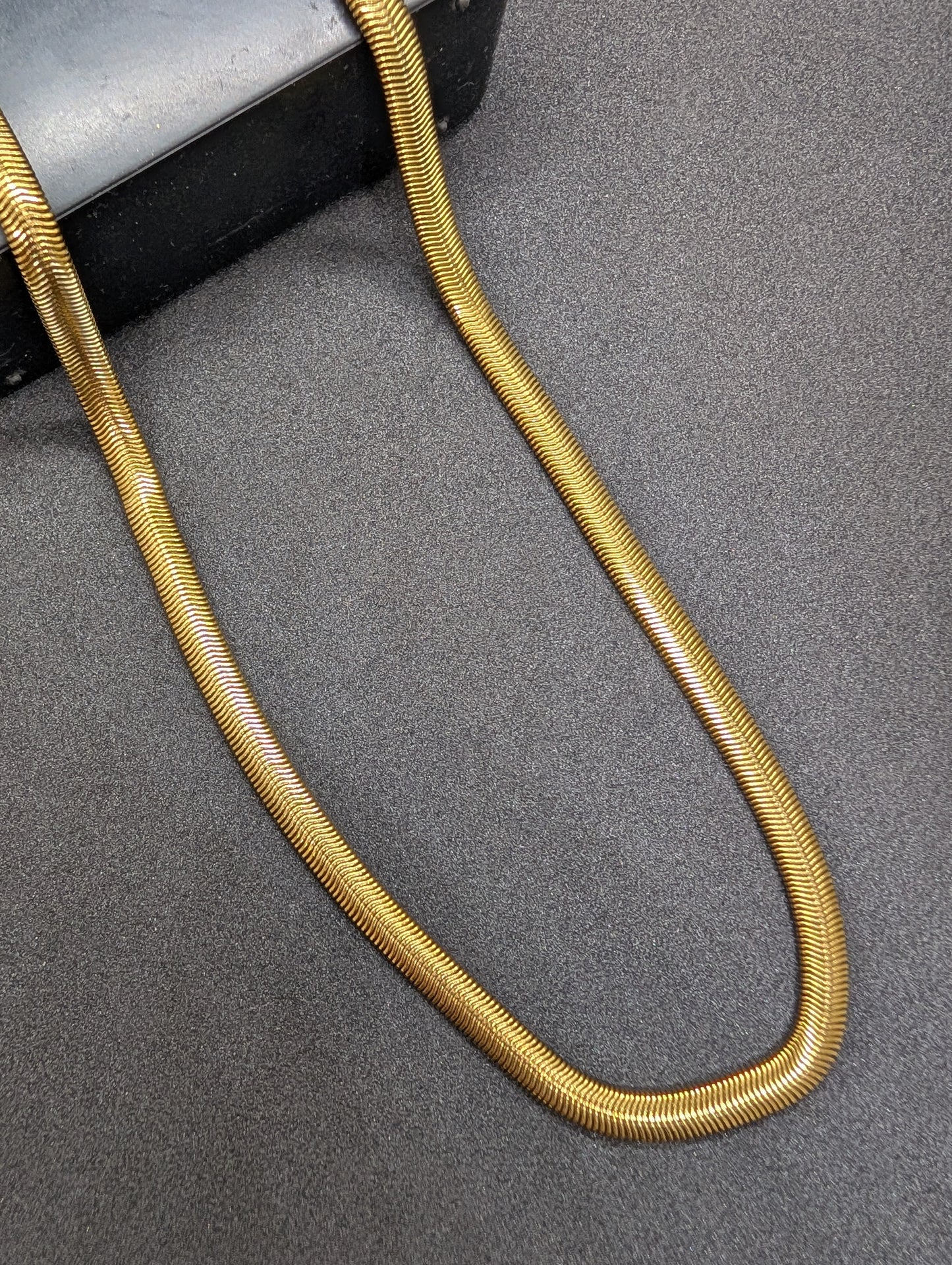 Sleek Gold Plated Men's Snake Chain Necklace