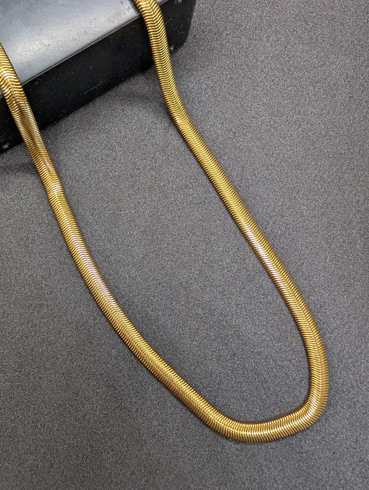 Sleek Gold Plated Men's Snake Chain Necklace