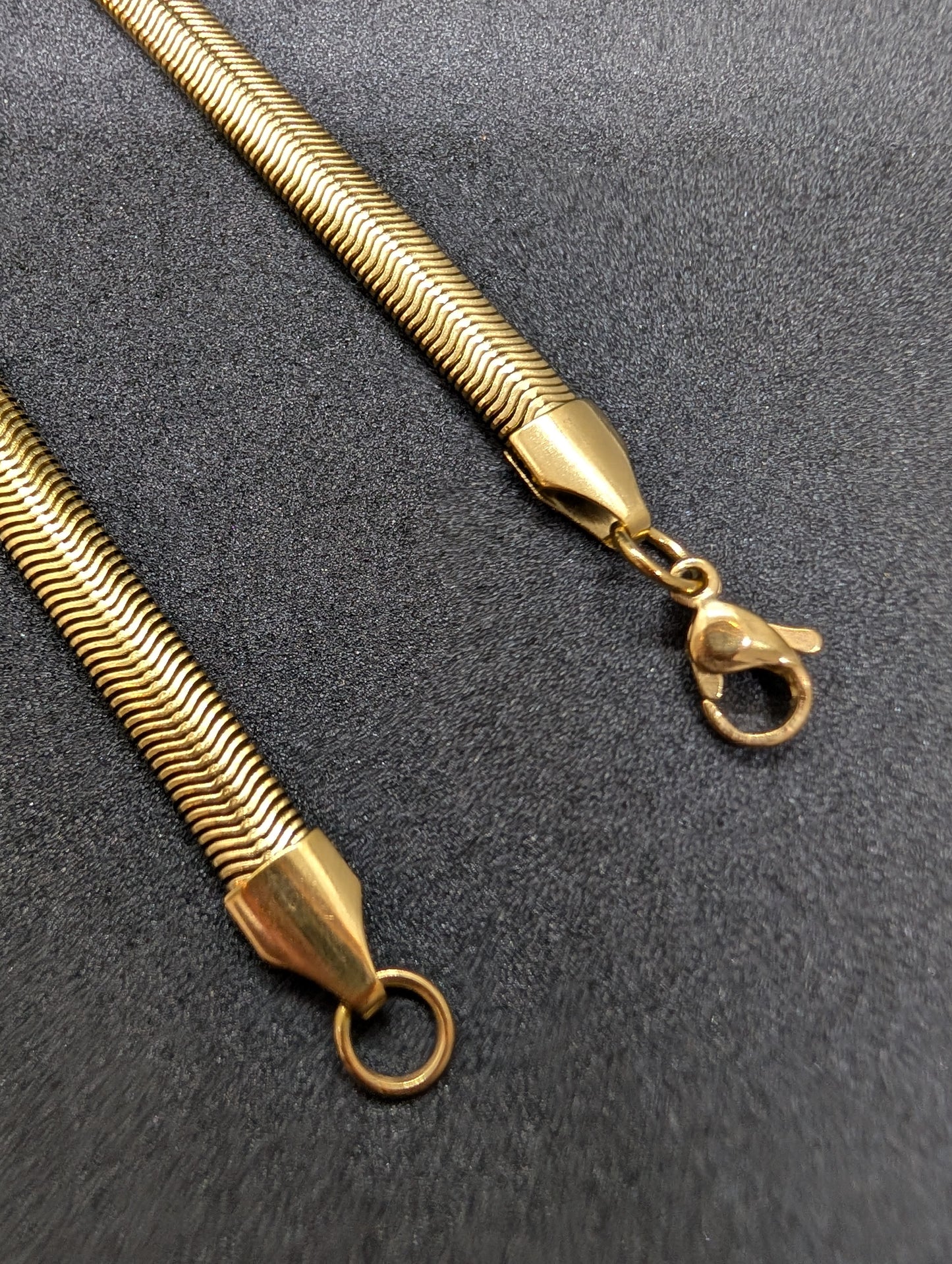 Sleek Gold Plated Men's Snake Chain Necklace