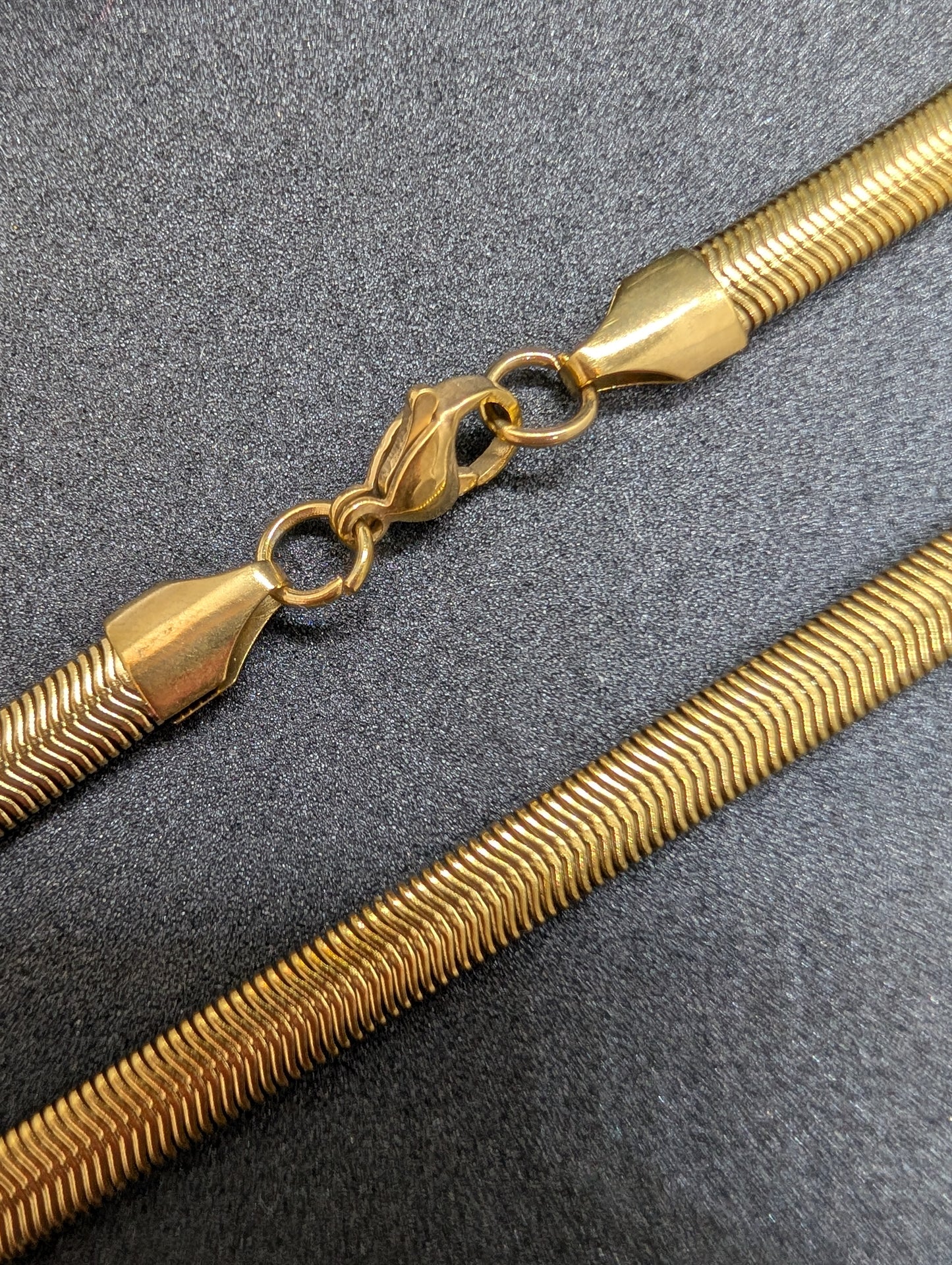 Sleek Gold Plated Men's Snake Chain Necklace