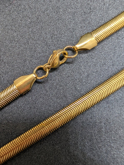 Sleek Gold Plated Men's Snake Chain Necklace