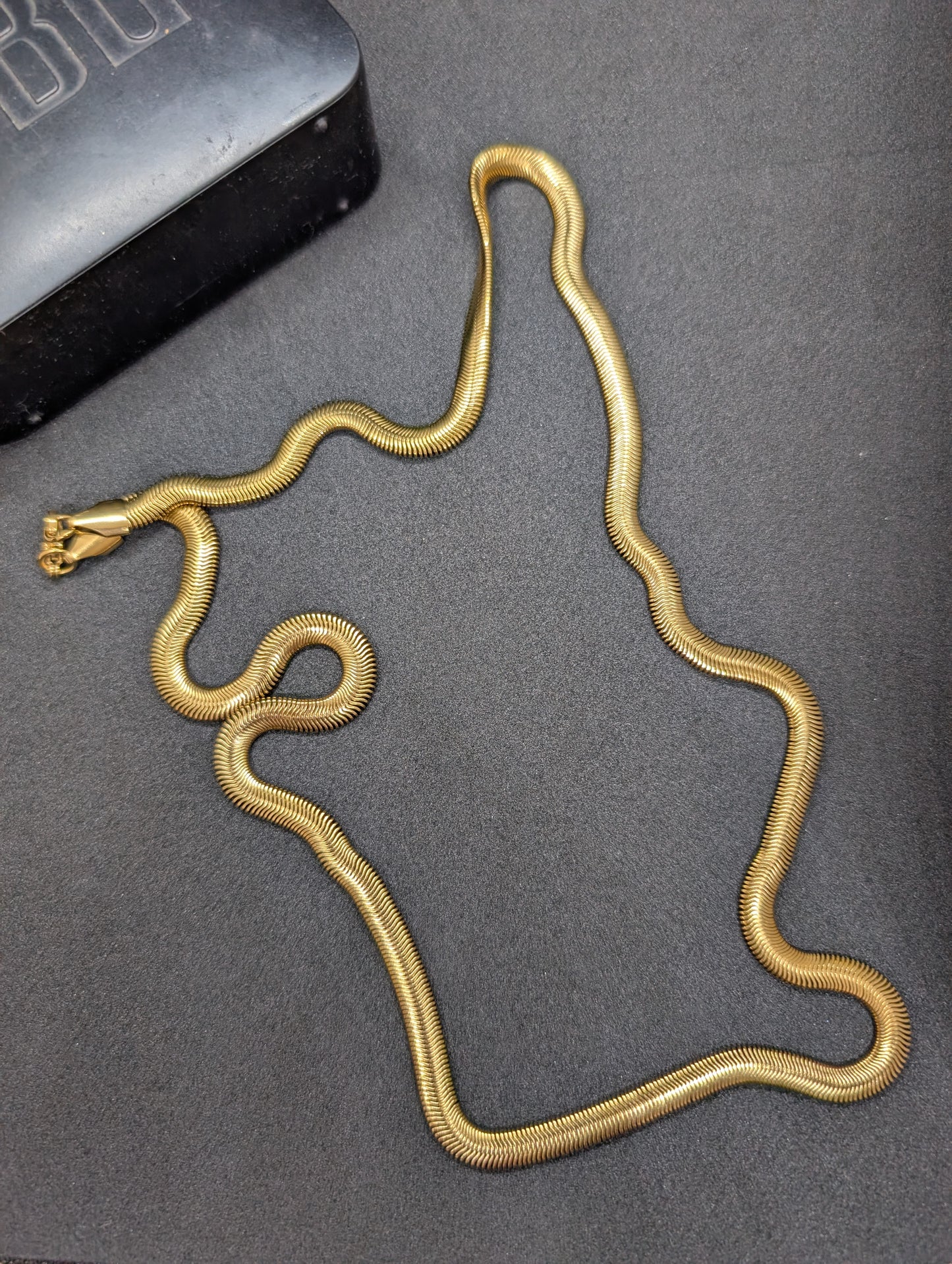 Sleek Gold Plated Men's Snake Chain Necklace