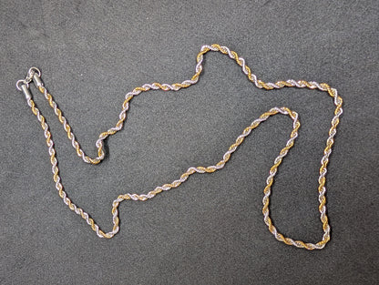 Men's Two-Tone Gold & Silver Rope Chain Necklace