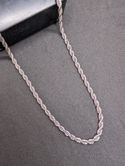 Men's Silver-Tone Classic Rope Chain Necklace