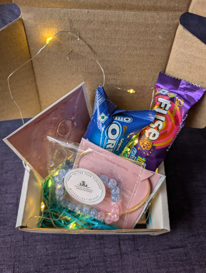 Trendy Gift Hamper for Her: Jewelry, Oreo Cookies & Dairy Milk Fuse Chocolate Box