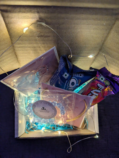Trendy Gift Hamper for Her: Jewelry, Oreo Cookies & Dairy Milk Fuse Chocolate Box