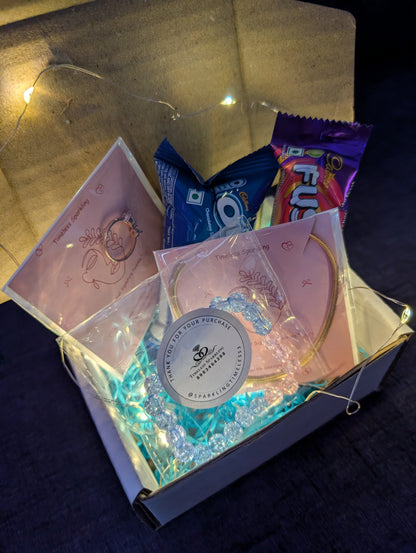 Trendy Gift Hamper for Her: Jewelry, Oreo Cookies & Dairy Milk Fuse Chocolate Box