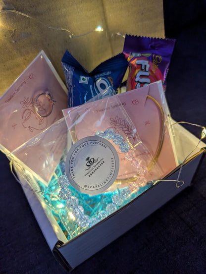 Trendy Gift Hamper for Her: Jewelry, Oreo Cookies & Dairy Milk Fuse Chocolate Box