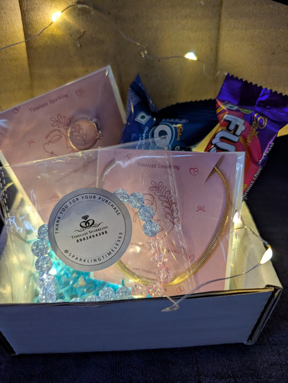 Trendy Gift Hamper for Her: Jewelry, Oreo Cookies & Dairy Milk Fuse Chocolate Box