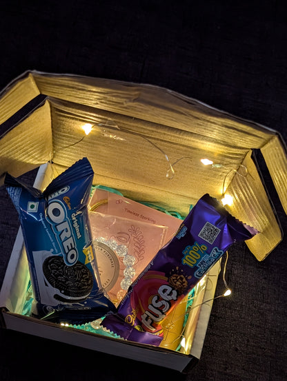 Trendy Gift Hamper for Her: Jewelry, Oreo Cookies & Dairy Milk Fuse Chocolate Box