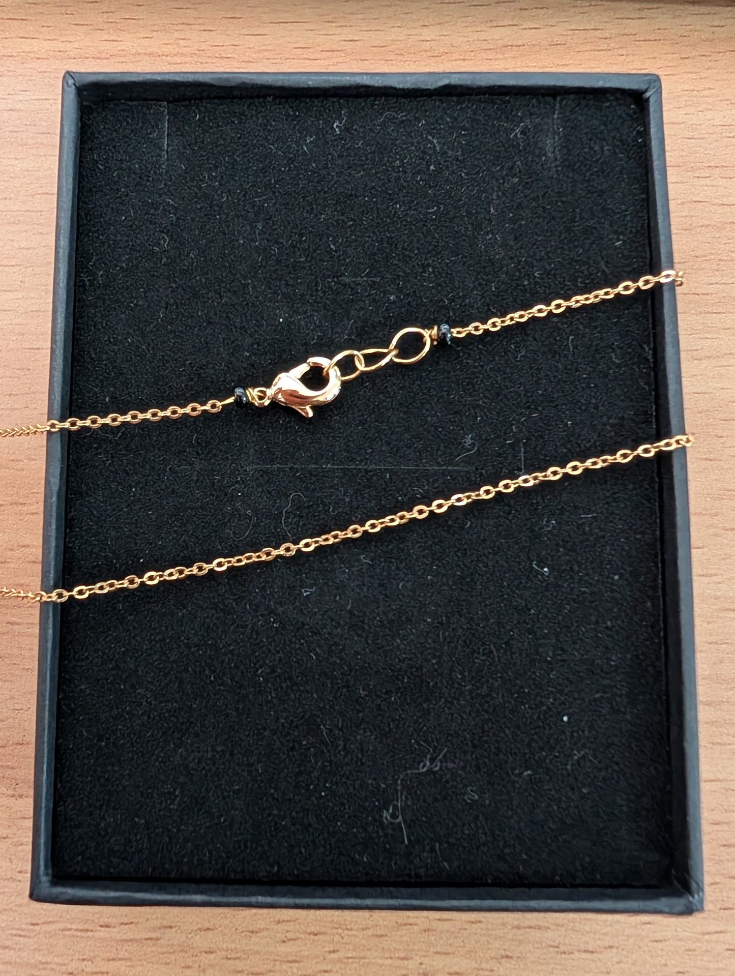 Elegant Diamond & Gold Mangalsutra with Black Beads | Contemporary Dainty Design