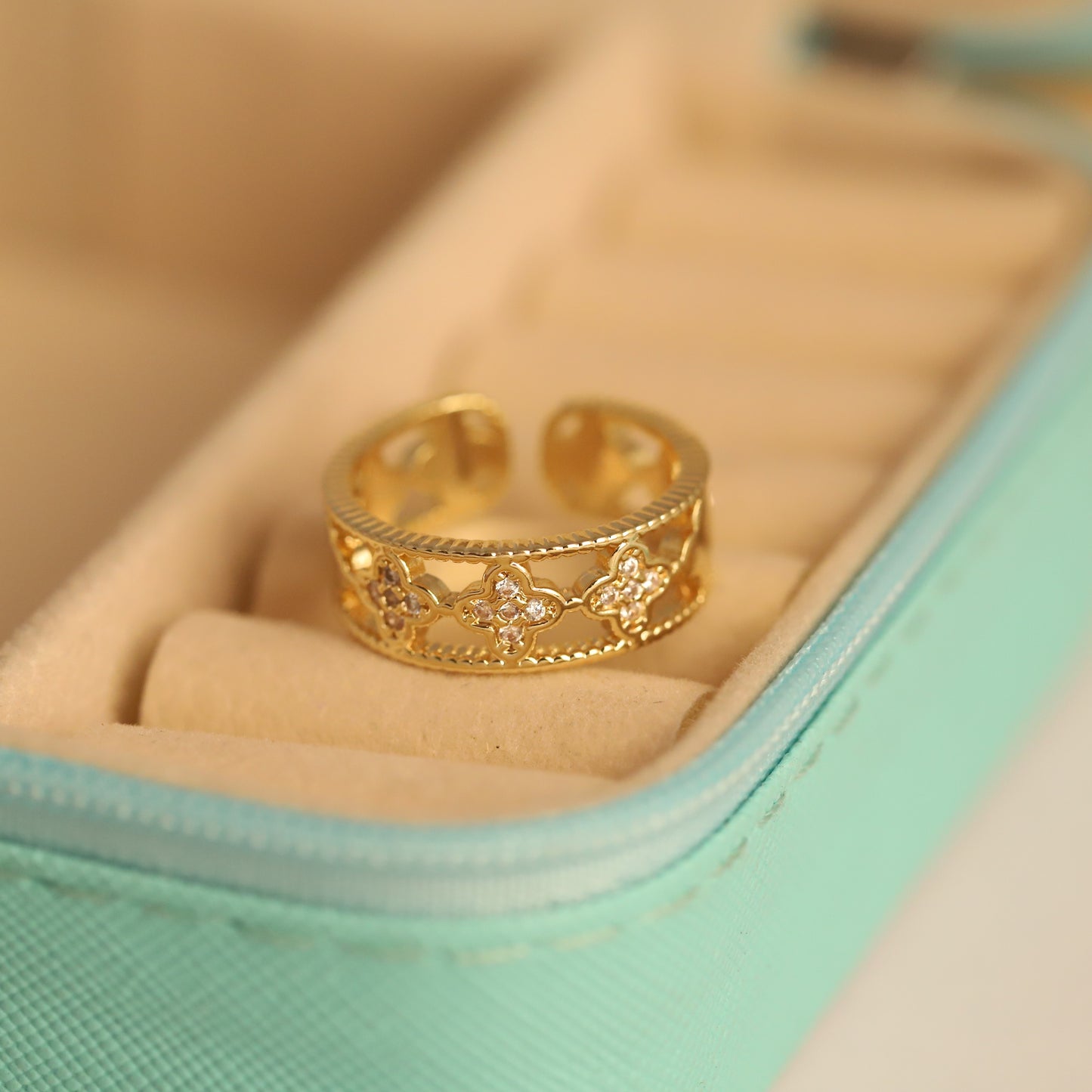 Gold Cutout Pattern Ring