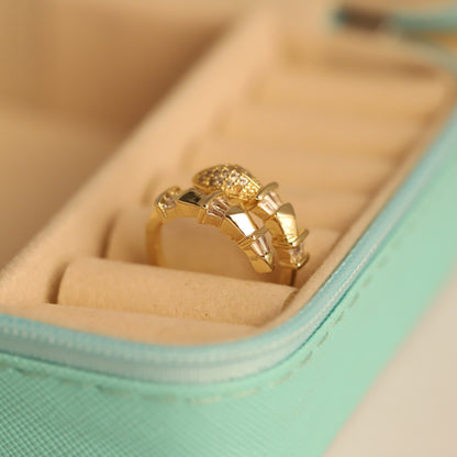 Dazzling Gold Baguette & Pave CZ Ring