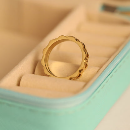 Modern Gold Tone Solid Chain Ring | Waterproof Daily Wear Anti-Tarnish
