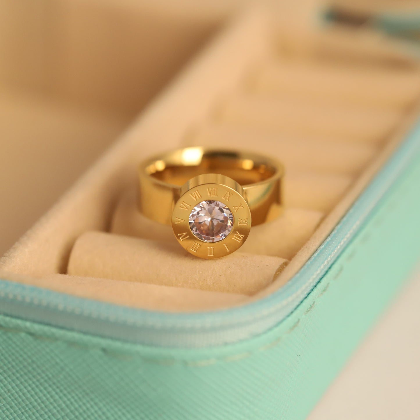 22K Gold Plated Interchangeable Gem Ring | Stainless Steel Custom Ring