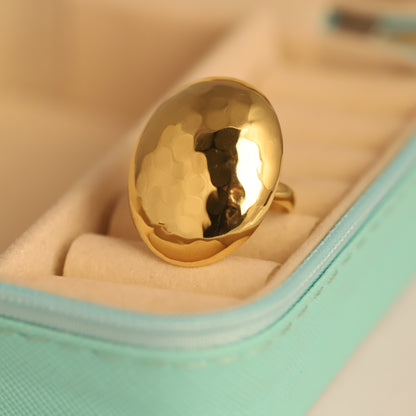 Bold Sculptural Gold Dome Jewelry | Contemporary Fashion Ring
