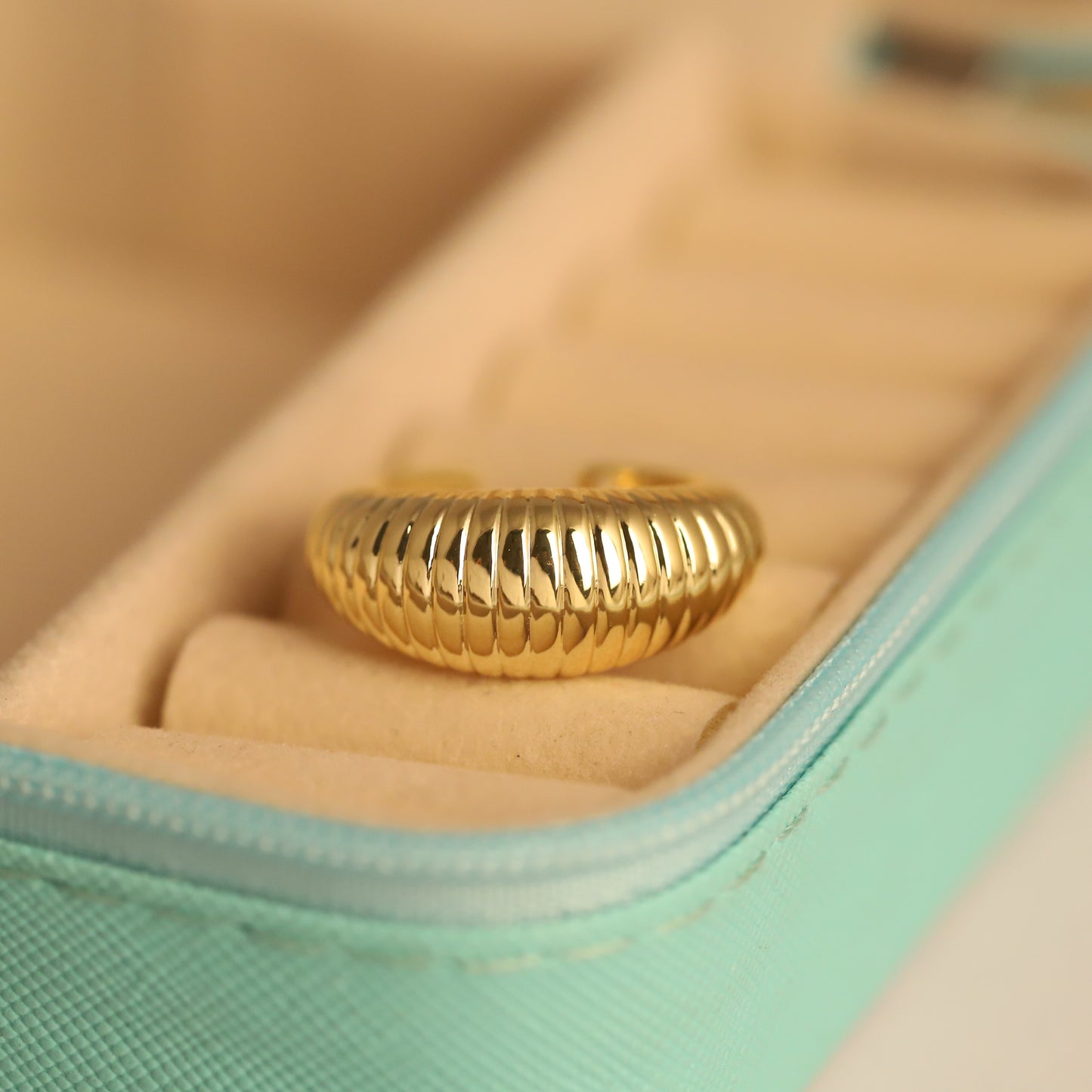 22K Gold Plated Fluid Dome Ring | Stainless Steel Bubble Design Ring