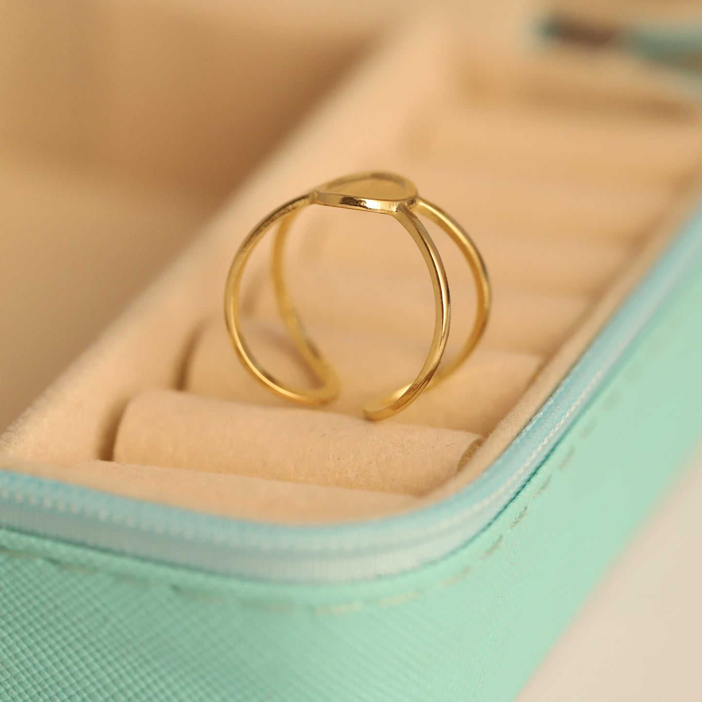 22K Gold Plated Abstract Wave Ring