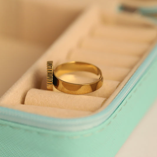 Gold Clover Ring - Black Four-Leaf Clover Adjustable Ring | Waterproof & Lucky Charm Jewelry