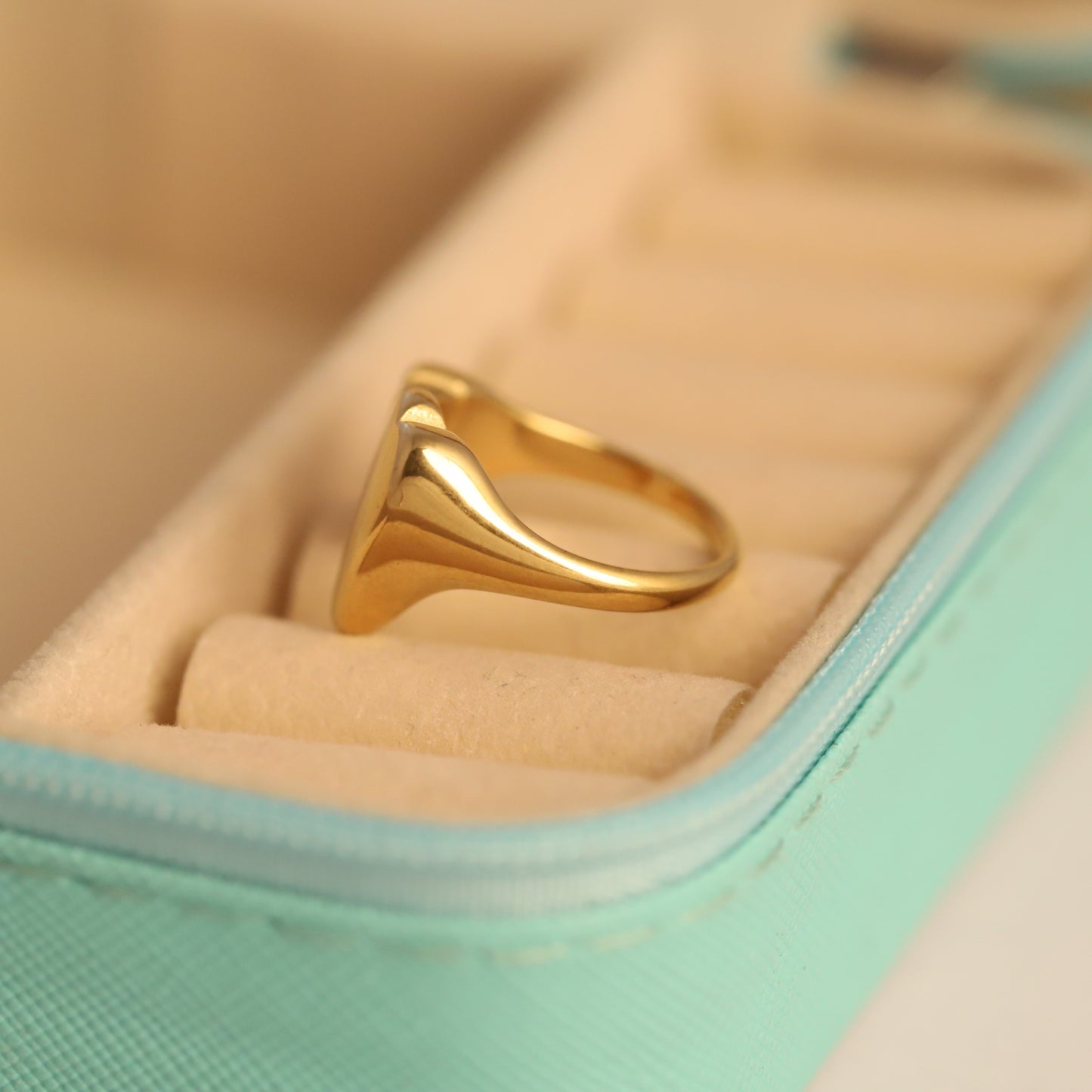Gold Double Heart Ring - Adjustable Open Heart Love Ring | Romantic & Waterproof Jewelry