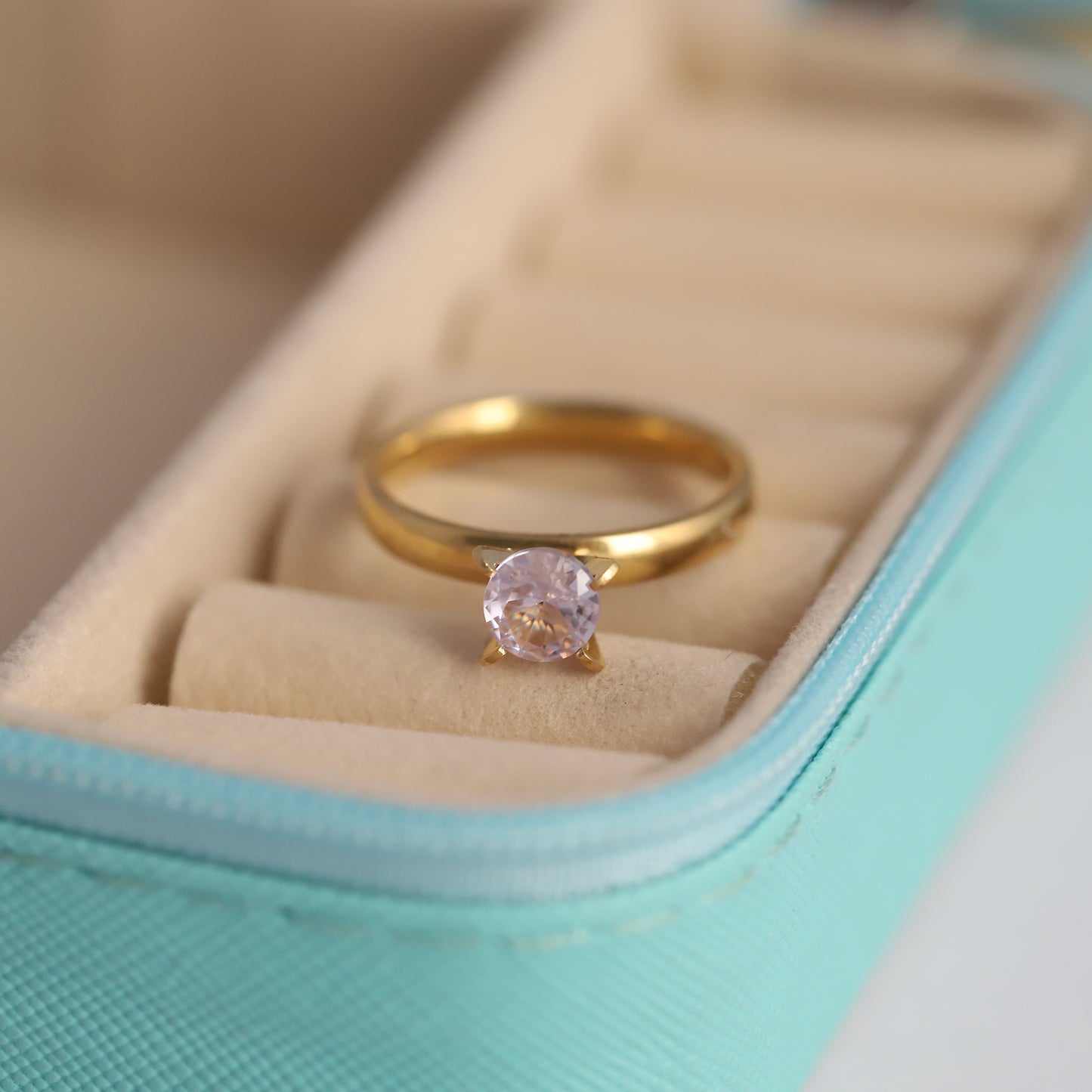 Tri-Color Stacking Ring Set - Gemstone & Mixed Metal Bands