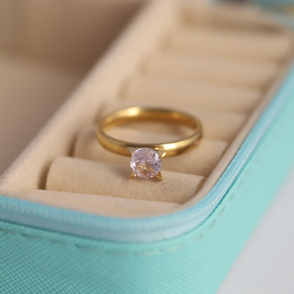 Tri-Color Stacking Ring Set - Gemstone & Mixed Metal Bands