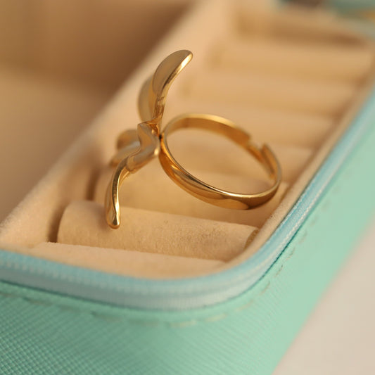 Chunky Gold Plumeria Flower Ring - Bold Floral Statement Jewelry