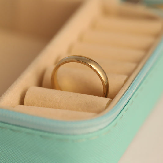 Wide Gold Greek Key Pattern Ring - Bold Geometric Statement Band