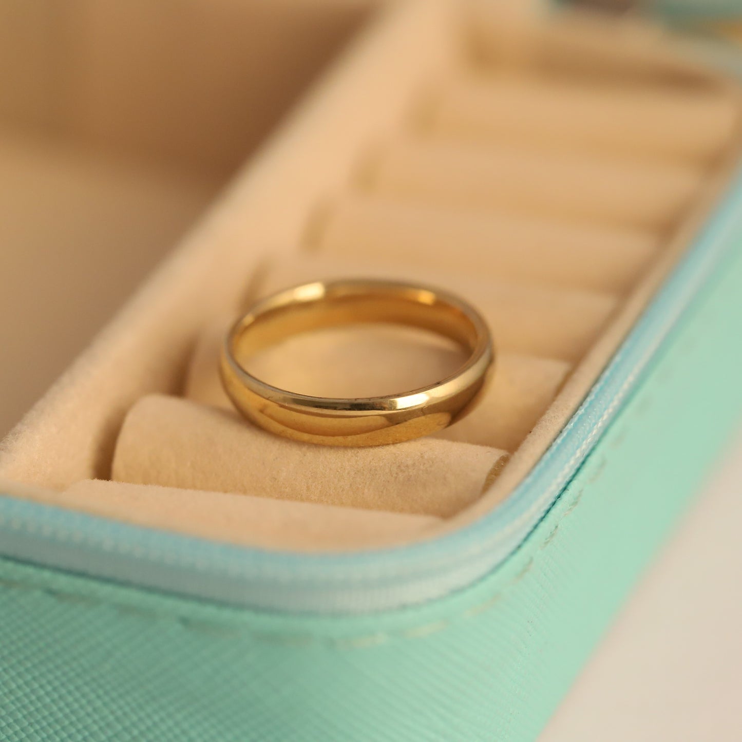 Wide Gold Greek Key Pattern Ring - Bold Geometric Statement Band