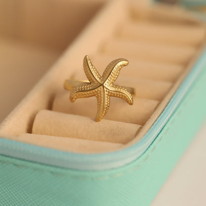 Gold Starfish Ring - Coastal & Nautical Jewelry
