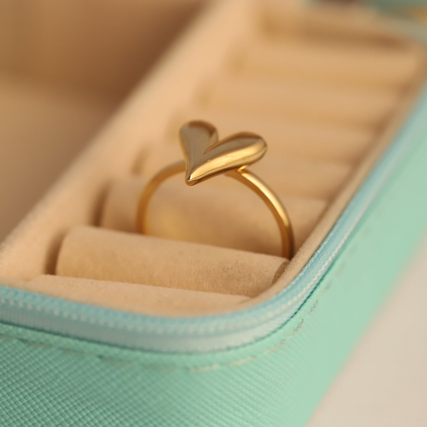 Gold Heart Ring - Minimalist Love Statement Jewelry
