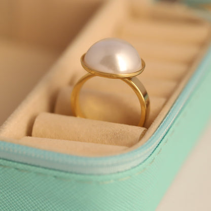 Classic Pearl Ring - Elegant Gold Statement Jewelry