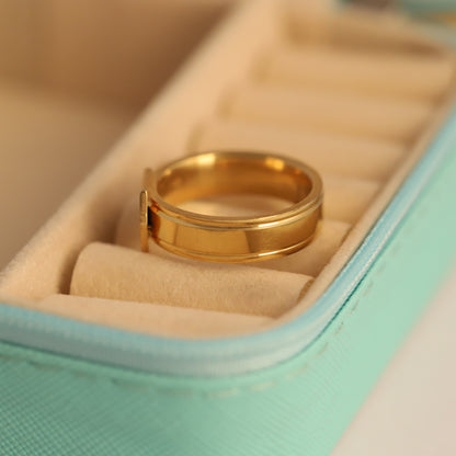 Buckle Ring - Gold & Diamond Statement Band