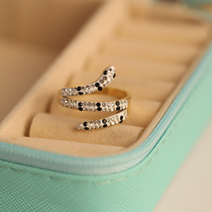 Pave Snake Ring - Sparkling Crystal Serpent Band
