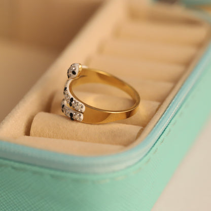 Pave Snake Ring - Sparkling Crystal Serpent Band
